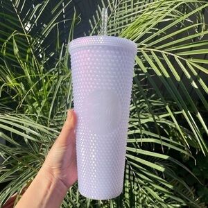Starbucks 2021 Studded Winter Holiday Icy White Lilac Cup Tumbler 24oz